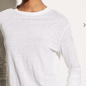 Vince White Linen Blend Fine Cotton Shirt